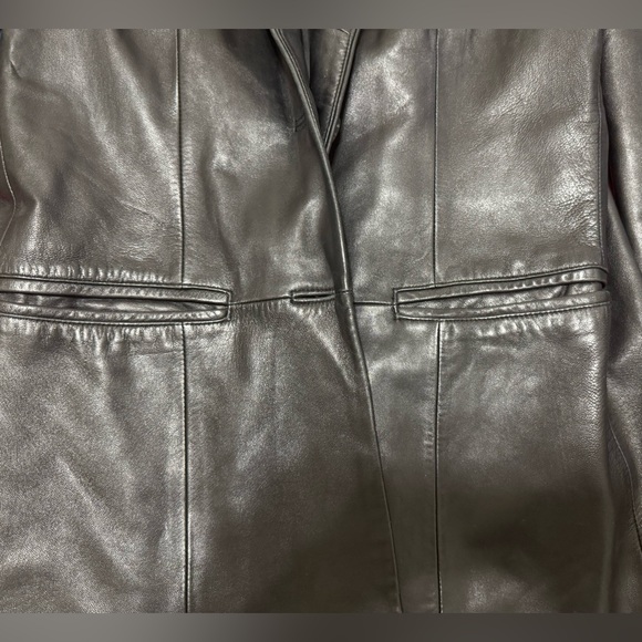 Preston & York Petite Size PP Lambskin Black Leather Blazer - Picture 6 of 6